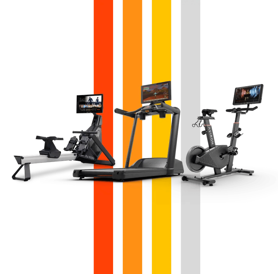 Aviron fitness equipment including rowing machines and exercise bikes